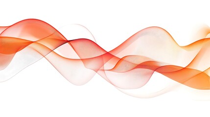 Obraz premium Abstract Orange Waves Flowing Across White Background