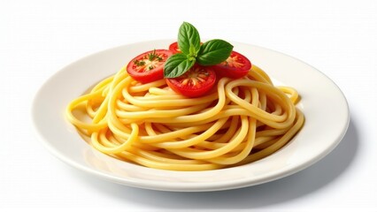 Delicious Spaghetti with Cherry Tomatoes and Basil - Italian Food Photography