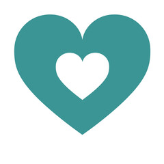 Layered heart icon with cutout design on white background