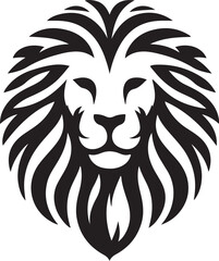 Lion head silhouette vector art illustration	