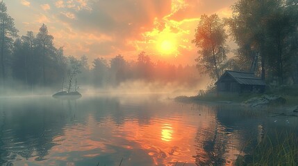  depicting the serene beauty of a countryside landscape, where time seems to slow down, inviting viewers to embrace the simple joys of nature and the unhurried pace of life