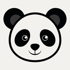 Cute Panda Head Illustration for Children's Products