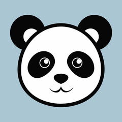 Cute Panda Head Illustration for Children's Products