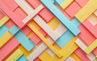 Colorful Geometric Overlapping Strips in a Modern Abstract Pattern

