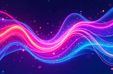 Fototapeta premium Abstract futuristic background, moving neon violet waves. AI Generative