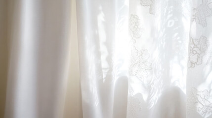 Soft sunlight filtering through white linen curtains for serene home decor