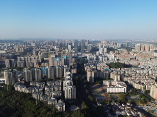 Obraz premium Aerial view of Jiangmen city, Guangdong Province, China