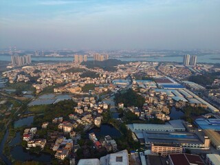 Obraz premium Aerial view of Jiangmen city, Guangdong Province, China