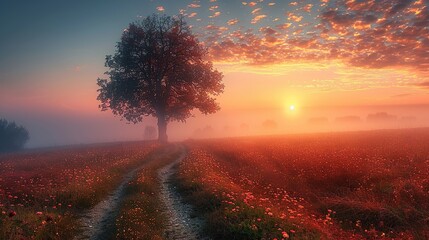  depicting the serene beauty of a countryside landscape, where time seems to slow down, inviting viewers to embrace the simple joys of nature and the unhurried pace of life