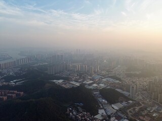 Aerial view of Jiangmen city, Guangdong Province, China