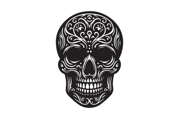 Skull Silhouette Vector Illustration | Clipart | T-Shirt, Hoodie, Pillow Cover Design | Printable 300 DPI Graphic