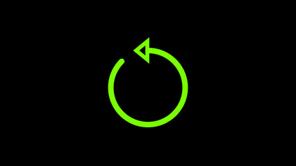  Refresh or retry icon isolated with black background