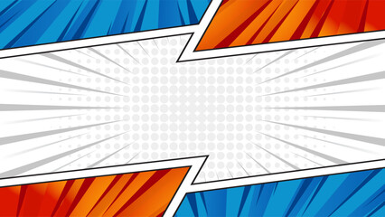 Pop art comic book cartoon magazine cover. Cute cartoon retro strip pattern. Vector halftone illustration. Vintage background for comic superhero text, speech bubble, message. © Zafaaa