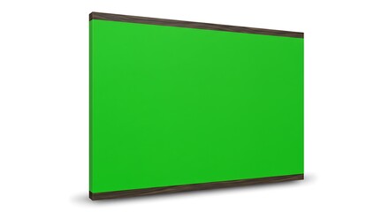 Green Screen Background with Wooden Frame for Video Production and Presentation