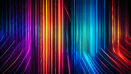 Fototapeta premium Futuristic Neon Gaming Stripes Glowing in Rainbow Colors for Tech-Themed Mobile Wallpaper