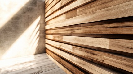 Sunlit Wooden Wall Interior Design Element