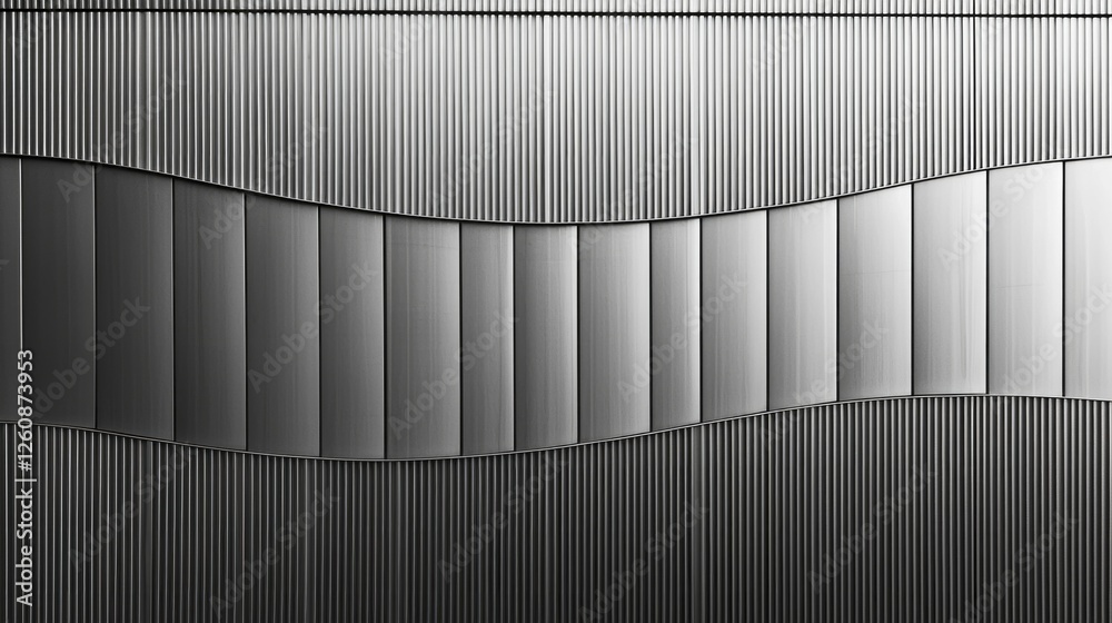 Poster curved patterns and metallic textures blend seamlessly, showcasing the innovative spirit of contempo