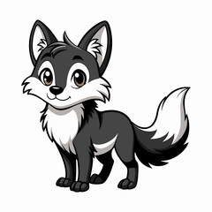 vector cartoon cub wolf illustration 