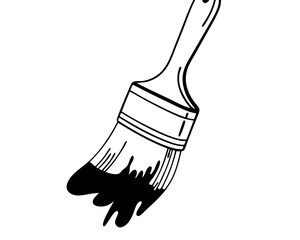 Black set paint, ink brush, brush strokes, Vector icon, Line art Vector, Doodle Icon