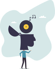 Listen to music while study or working, melody to relax or enjoy life, psychology or chill music help emotional.business concept.flat character.