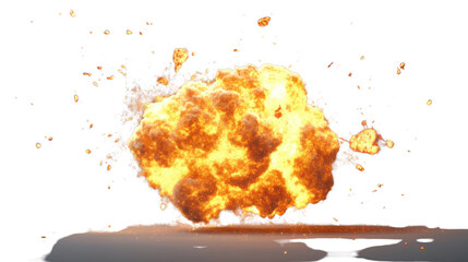 Realistic fireball explosion with transparent background for vfx projects