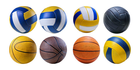 Obraz premium Various Sports Balls for Volleyball and Basketball Games Display