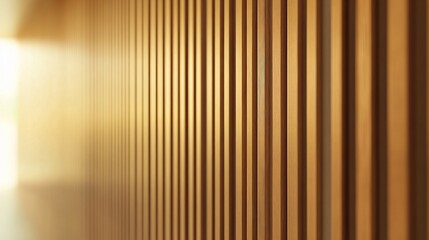Fototapeta premium Golden Wooden Slats Create a Warm Interior Design