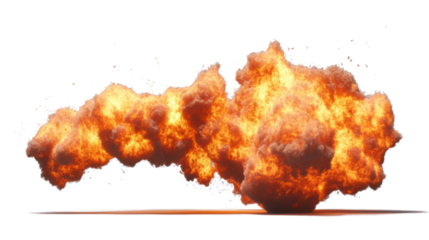 Realistic fire explosion with transparent background for vfx projects