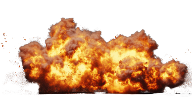 Realistic fire explosion with transparent background for vfx projects