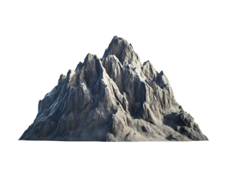 Mountainous Majesty: An imposing and rugged mountain peak, sculpted by time and the forces of nature, stands tall and proud, its jagged edges reaching for the sky.
