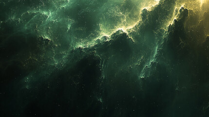 Cosmic cloud formation illuminated by ethereal light in deep space