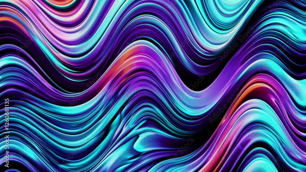 Poster colorful abstract wavy pattern in vibrant hues, digital art. modern design and creative background c
