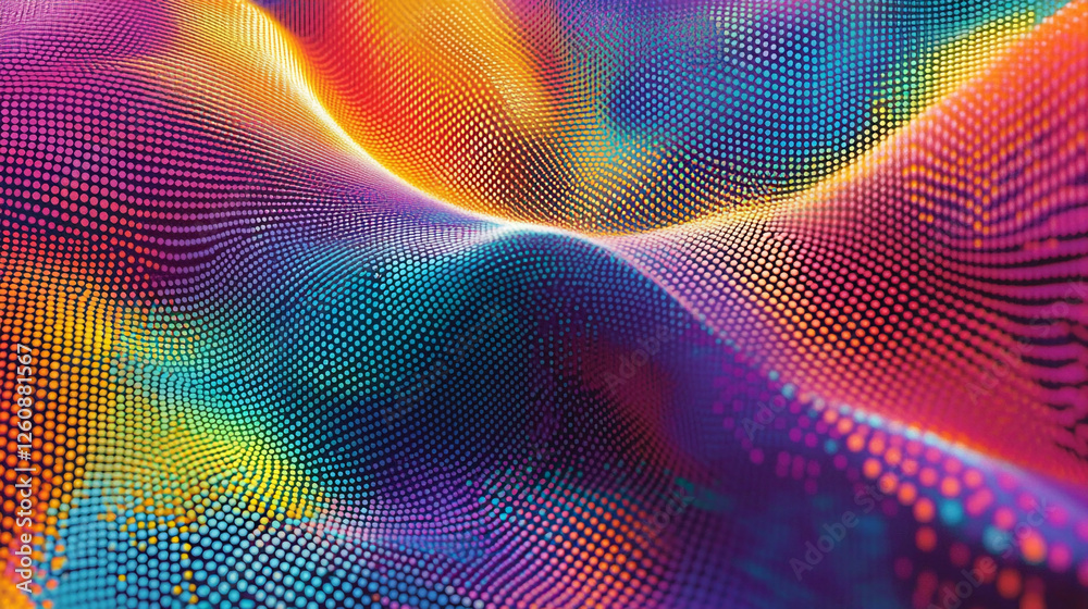 Poster colorful abstract patterns create a mesmerizing wave of visual effects in digital art