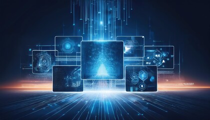 Realistic and abstract representation of customization in application development showcasing cutting-edge technology and innovative design