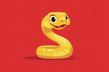 Fototapeta premium Chinese zodiac snake symbol in a modern and playful art style. 