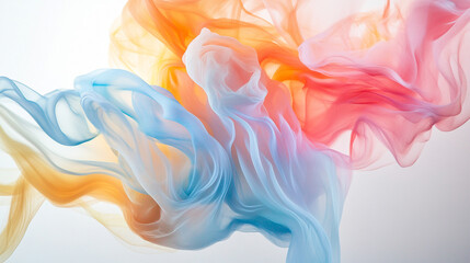 Obraz premium Colorful flowing fabric creates a soft and ethereal abstract display