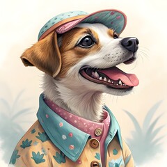 close up on dog wearing clothing mockup