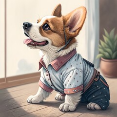 close up on dog wearing clothing mockup