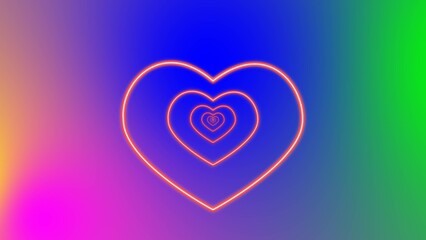    glowing neon heard love illustration . on a black background.and creating a illustration stunning .