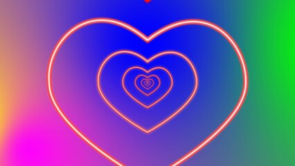    glowing neon heard love illustration . on a black background.and creating a illustration stunning .