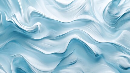 Fototapeta premium Soft waves of light blue and white gracefully blend together, creating a tranquil atmosphere. This beautiful gradient evokes a sense of calmness and serenity, inviting viewers to immerse themselves