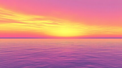 Obraz premium Serene Sunset Over Calm Ocean Waters