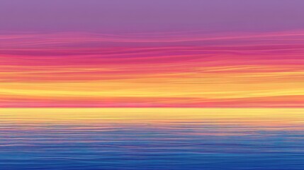 Abstract Sunset Over Calm Ocean Waters