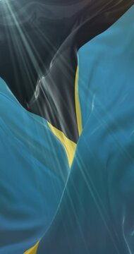 Bahamas flag. Loop. 4K Vertical