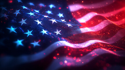 Glittering American Flag Stars and Stripes