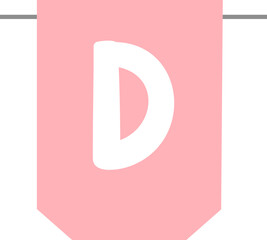 Letter D bunting flag