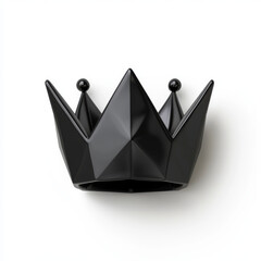 Sleek black crown icon featuring geometric shapes and sharp angles