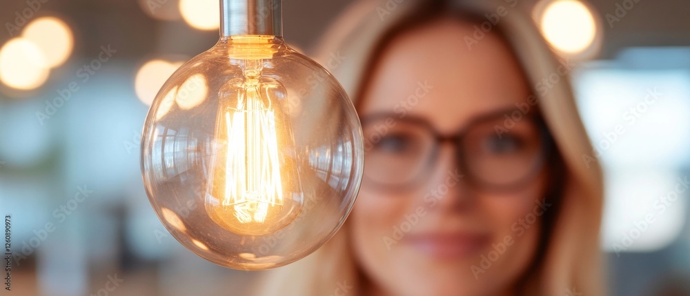 Poster tech-infused workspace lighting contemporary edison bulb in sleek metal fixture for optimized profes