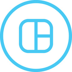 Obraz premium Layout icon, photo grid icon, dashboard page sign button, photos frame collage icon - editing workspace sidebar icons