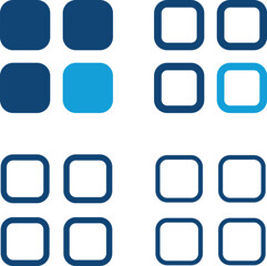 Menu icon set. layout grid icon ; photo grid icon ; photos frame collage icon ; grid menu icon sign button